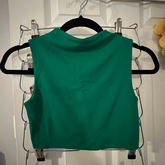 naked wardrobe Tops - naked wardrobe Emerald Green Sleeveless Crop Top